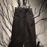 Distressed Baggy Denims with Embroidery & Studs