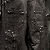 Distressed Baggy Denims with Embroidery & Studs