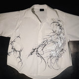 Balenciaga 2024SS Logo Minimal Oversized Shirt (hand painted by 17.DHC)