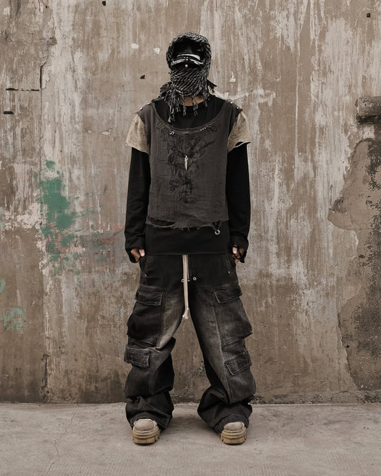 【WOPEISH】DECONSTRUCTED LAYERED LONGSLEEVE