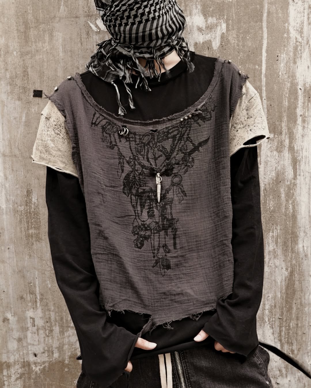 【WOPEISH】DECONSTRUCTED LAYERED LONGSLEEVE