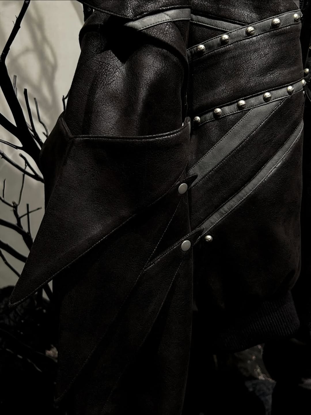 【SATSUN NIGHT】SSN V.05 BRITISH FLAG DESIGN LEATHER JACKET NO. 99 - DOUBLE-SIDED BLACK & DARK RED（PRE-ORDER)