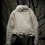 DOUBLE SLIDERS & DOUBLE ZIPPER BEIGE FLEECE JACKET (LIMITED)