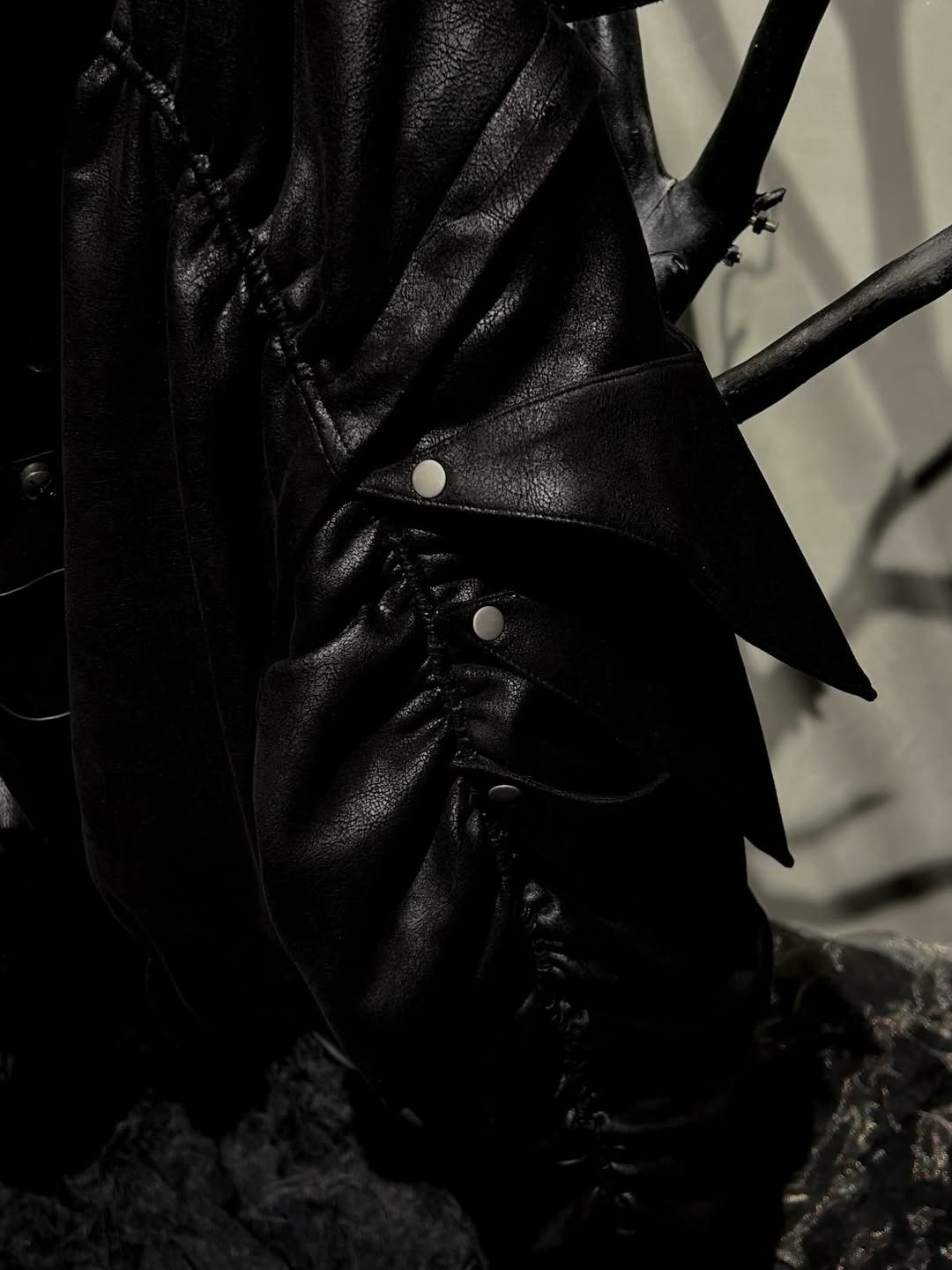 【SATSUN NIGHT】SSN V.05 BRITISH FLAG DESIGN LEATHER JACKET NO. 99 - DOUBLE-SIDED BLACK & DARK RED（PRE-ORDER)