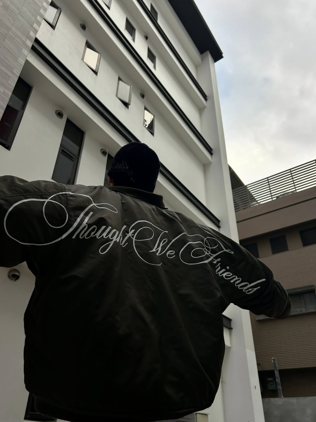 【THOUGHT WE FRIENDS】Double-Sided Bomber Jacket-Green Camo