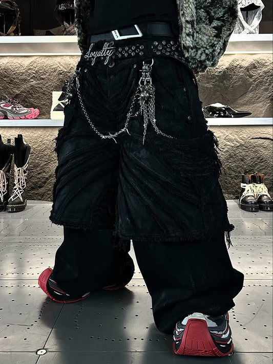 【THOUGHT WE FRIENDS】Double layered demon pants