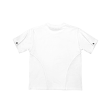DISTRESSED EYELET PANEL T-SHIRT (WHITE)