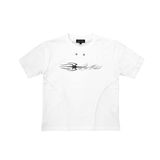 DISTRESSED EYELET PANEL T-SHIRT (WHITE)