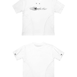 DISTRESSED EYELET PANEL T-SHIRT (WHITE)