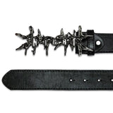 DARK RIFT METAL LEATHER BELT - BLACK