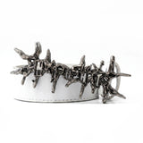DARK RIFT METAL LEATHER BELT - WHITE
