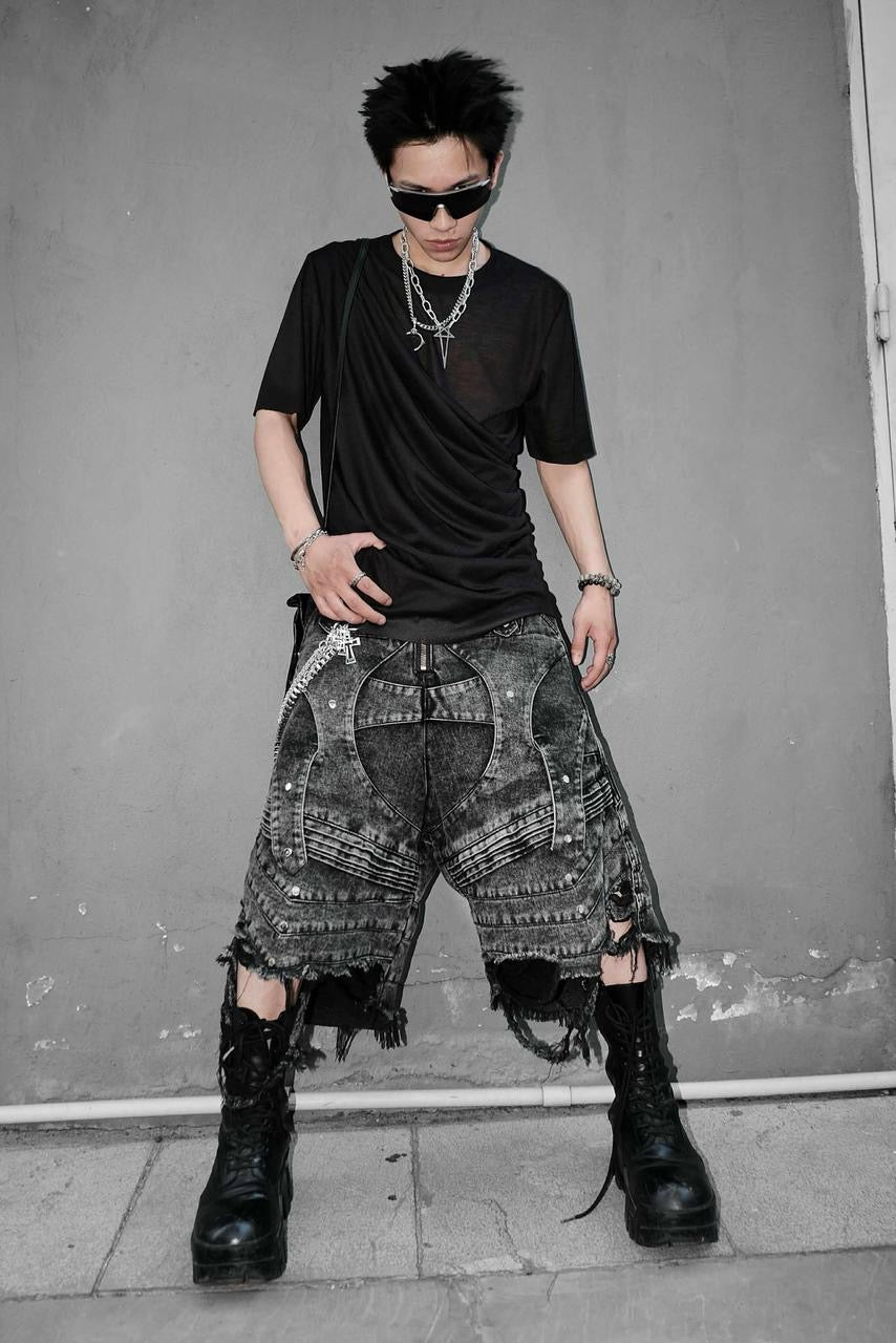 【RICH】KNIGHT WIDE PEPPER SHORT (Denim)