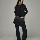 Dyed Eyelet Belt Skirt Shirring Pants