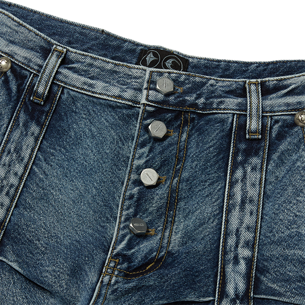 【THUG CLUB】Line GOB Denim Pants (blue)