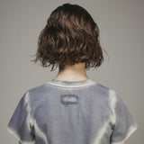 BLEACHED TRIANGLE GRADATION WASHING T-SHIRTS GREY