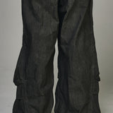 Dyed Multi-Pocket Nylon Parachute Pants