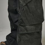 Dyed Multi-Pocket Nylon Parachute Pants