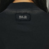 Bleached Layered Chest Shirring Knit T-shirts Black