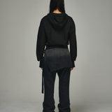 Dyed Eyelet Belt Skirt Shirring Pants