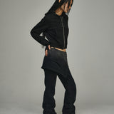 Dyed Eyelet Belt Skirt Shirring Pants