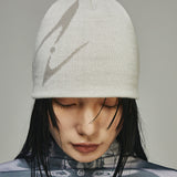CURVED LOGO BEANIE WHITE