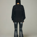 【BLR BLUER】Destroyed Back Gradation  Washing Long Sleeve
