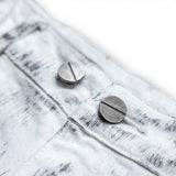 <LOST IN CASTLE> CURVED DENIM PANTS - POLLUTED WHITE