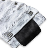 <LOST IN CASTLE> CURVED DENIM PANTS - POLLUTED WHITE