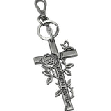 ETERNAL ROSE CROSS NECKLACE/KEY RING