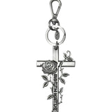 ETERNAL ROSE CROSS NECKLACE/KEY RING