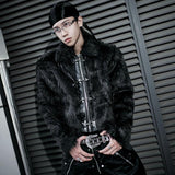 Black Fur Crop Jacket