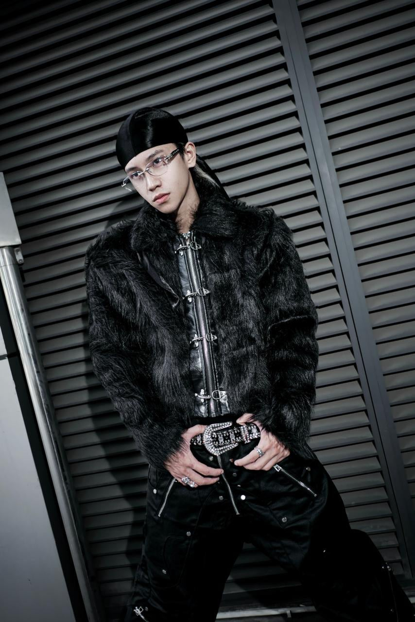 【RICH】Blvck Fur Crop Jacket