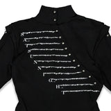<LOST IN CASTLE> NAPOLEONIC HIGH NECK TOP - BLACK