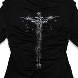 <LOST IN CASTLE> NAPOLEONIC HIGH NECK TOP - BLACK