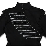 <LOST IN CASTLE> NAPOLEONIC HIGH NECK TOP - BLACK