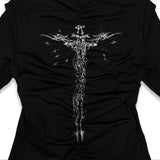 <LOST IN CASTLE> NAPOLEONIC HIGH NECK TOP - BLACK