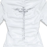 <LOST IN CASTLE> NAPOLEONIC HIGH NECK TOP - WHITE
