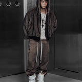 EYELET EDGE Set-Up LAYERED SWEAT PANTS （BEIGE)