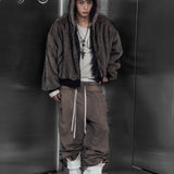 EYELET EDGE Set-Up LAYERED SWEAT PANTS （BEIGE)