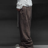 EYELET EDGE Set-Up LAYERED SWEAT PANTS （BEIGE)