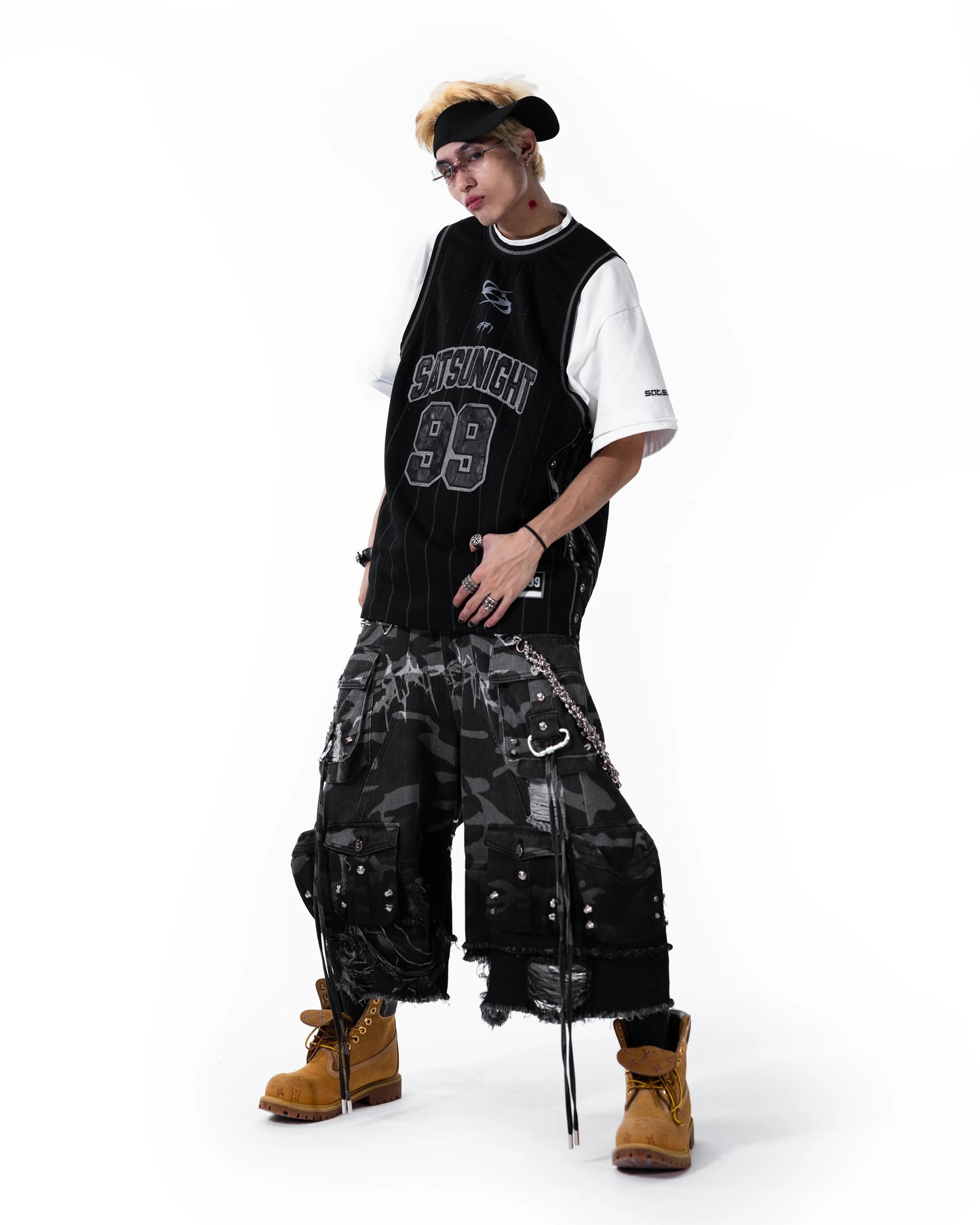 【SATSUN NIGHT】KURO DOUBLE-LAYER BASKETBALL JERSEY - WHITE