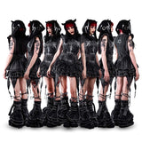 【SATSUN NIGHT】<DEVIL^ANGEL FRIENDSHIP> SKIRT TRANS BAG - WASHED BLACK
