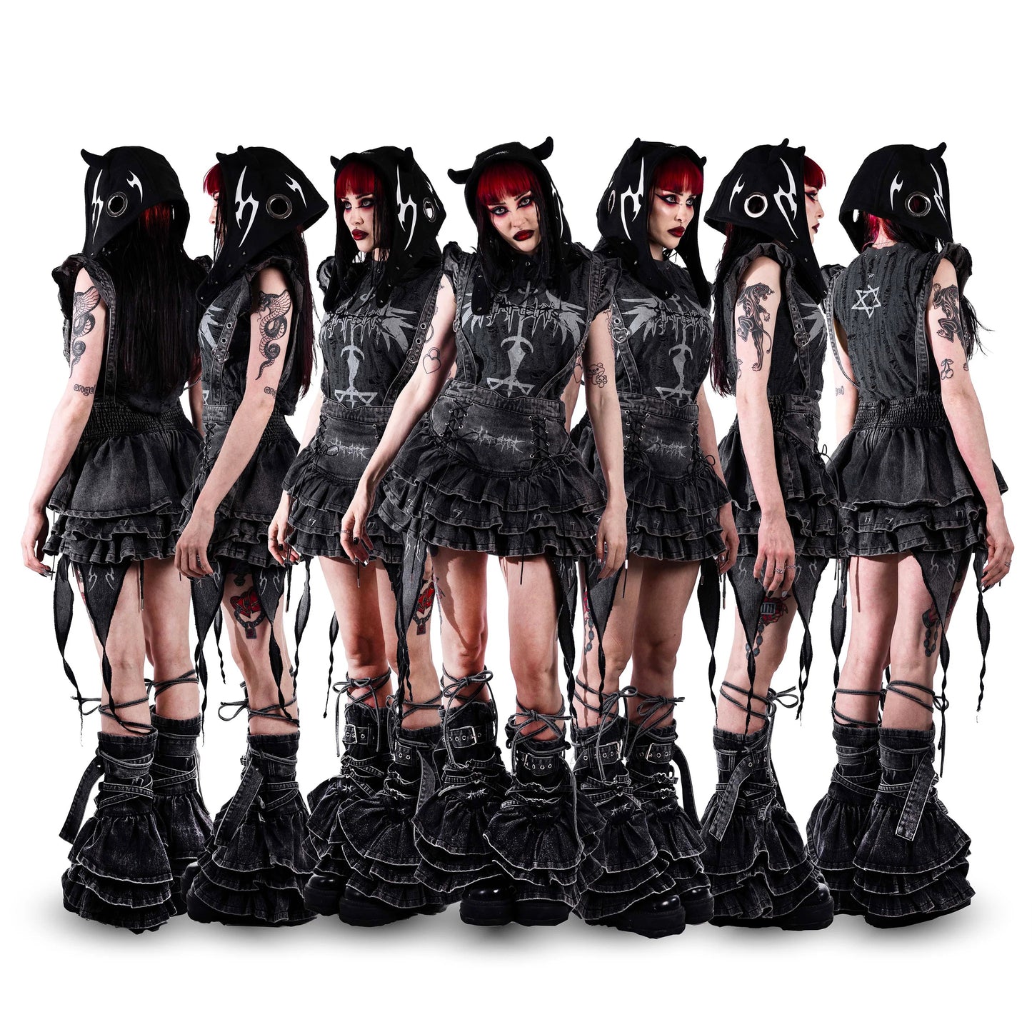 【SATSUN NIGHT】<devil friendship> SKIRT TRANS BAG - WASHED BLACK</devil>