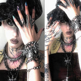 "BlackPaintingII" Multilayer cross necklace
