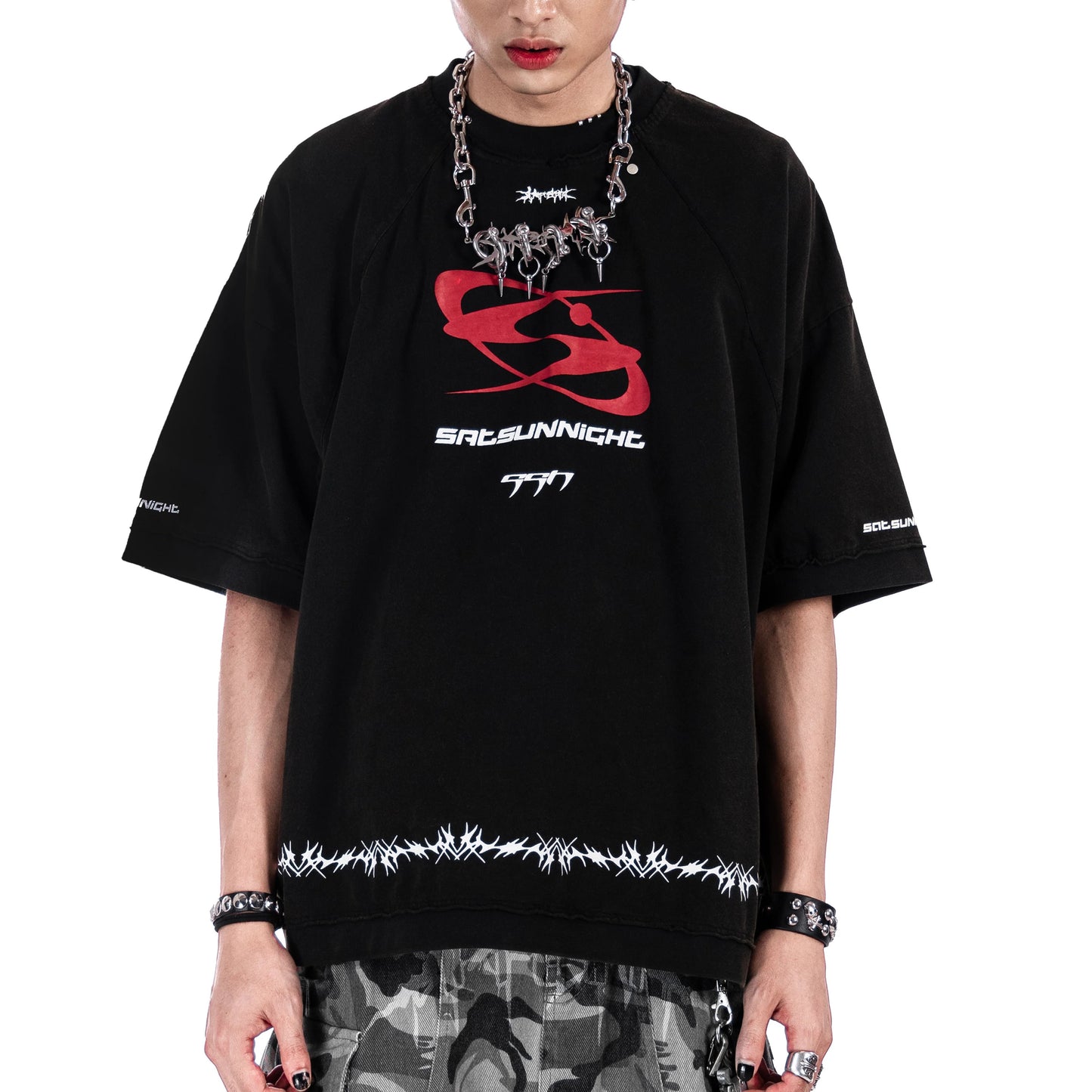 【SATSUN NIGHT】<DEVIL^ANGEL FRIENDSHIP> T-SHIRT - BLACK