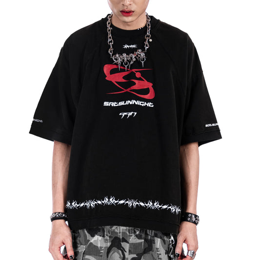 【SATSUN NIGHT】<DEVIL^ANGEL FRIENDSHIP> T-SHIRT - BLACK