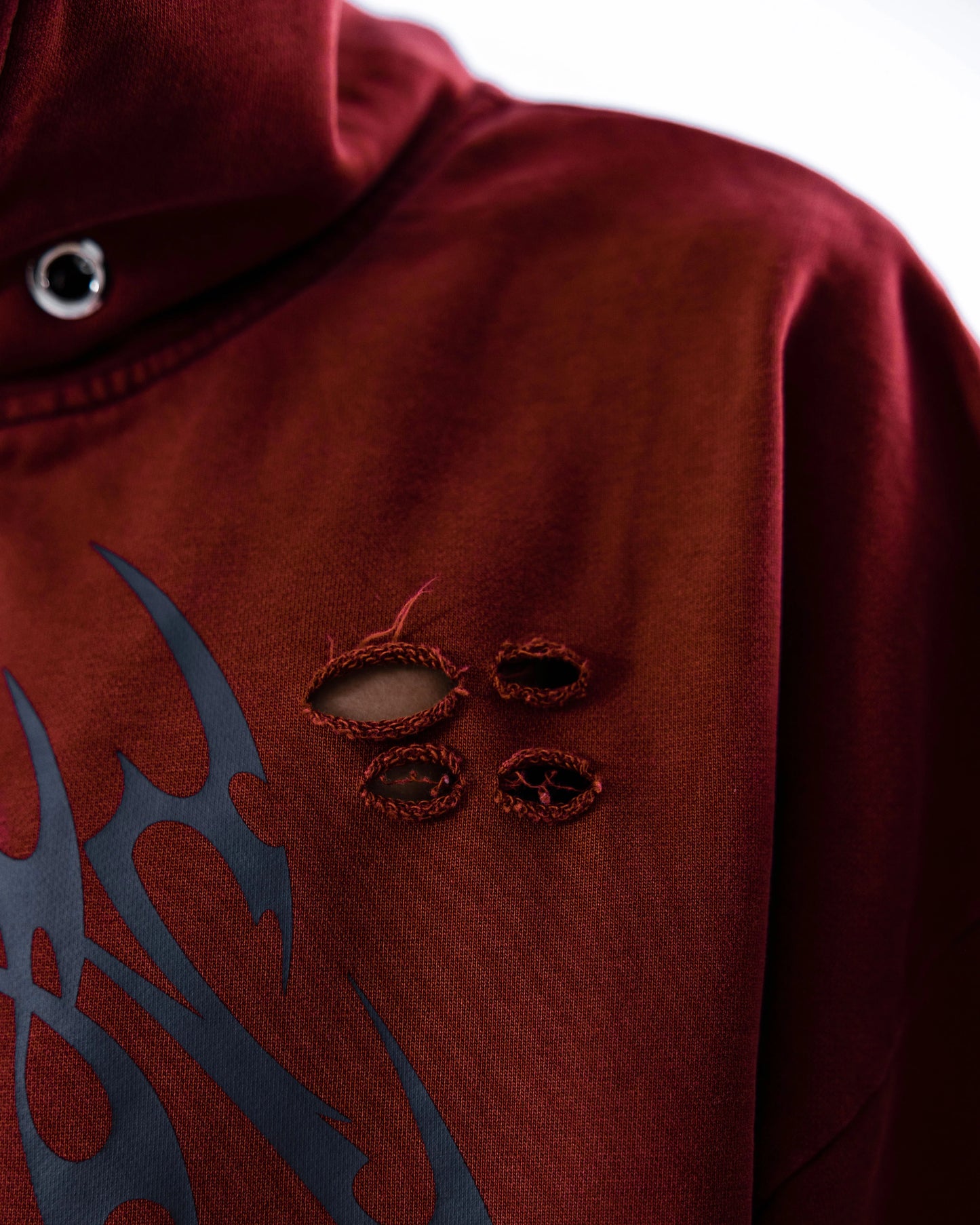 【SATSUN NIGHT】<it n0t black white> - SHORT JACKET - WASHED DRAK RED</it>