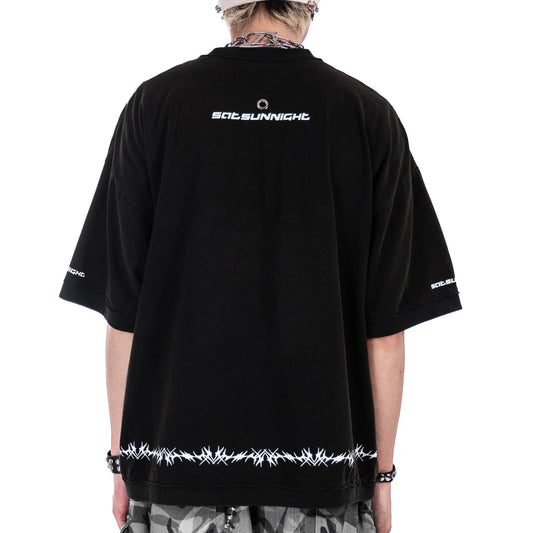 【SATSUN NIGHT】<DEVIL^ANGEL FRIENDSHIP> T-SHIRT - BLACK