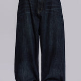 Colorful Letter Slogan Oversized Dark Jeans