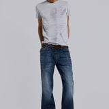 Indigo Axis Wide-Leg Loose Jeans